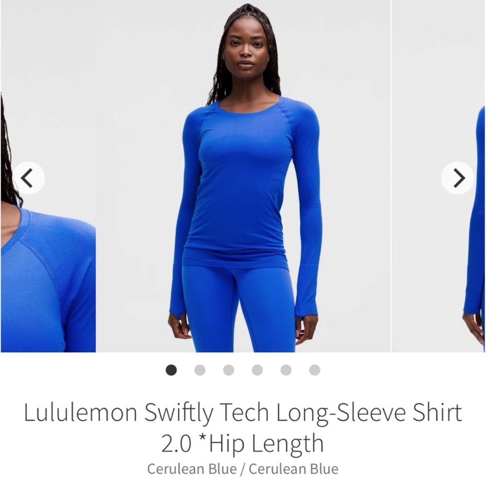 lululemon athletica Women's Cerulean Blue Long-Sleeve Top
